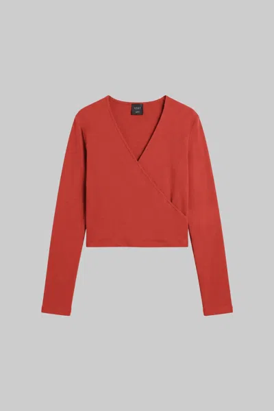 Leset Pre-order: Lauren Wrap Top In Rust