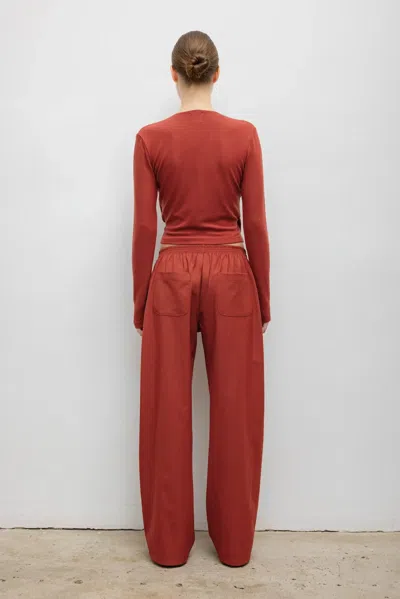 Leset Pre-order: Lauren Wrap Top In Rust