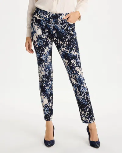 Chico's Brigitte Slim Swirled Pull-on Ankle Pants In Black In Black