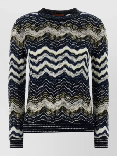 Missoni Embroidered Stretch Wool-blend Sweater In Multi