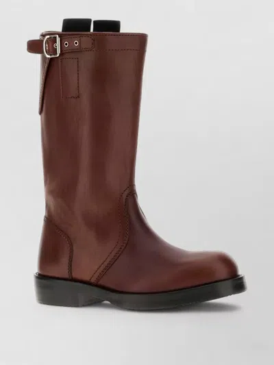 Dries Van Noten Dark Brown Leather Boots In Brown