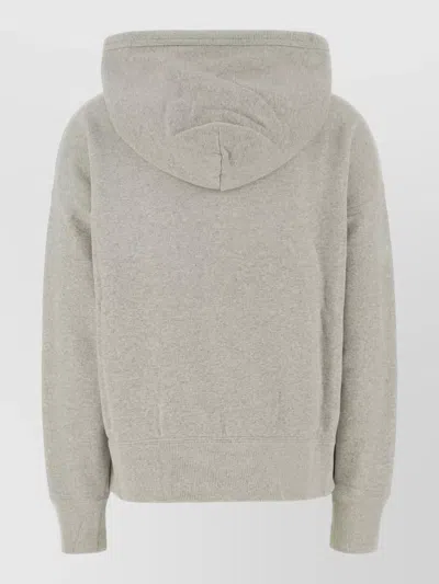 Prada Cotton Melange Oversized Sweatshirt In Gray
