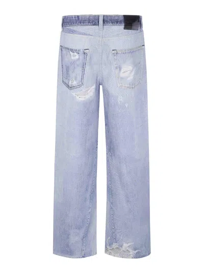 Our Legacy High Waist Boyfriend Jeans With Distressed Finish In Blue