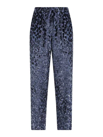 Pierre-louis Mascia Leopard-pattern Drawstring Trousers In Blue