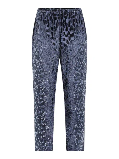 Pierre-louis Mascia Leopard-pattern Drawstring Trousers In Blue