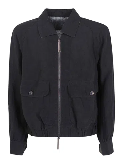 Ziggy Chen Puppytooth Cropped Aviator Jacket In Black