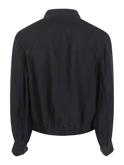 Ziggy Chen Puppytooth Cropped Aviator Jacket In Black