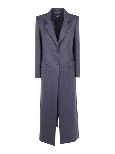Drhope Herringbone Single-breasted Coat In Blue