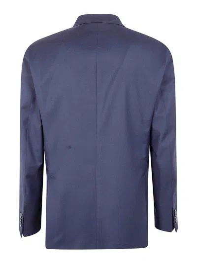 Boglioli Double Breasted Suit Peak Lapels Buttoned Cuffs In Blue