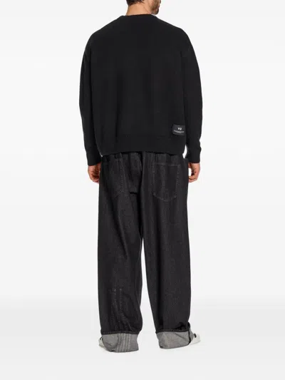 Y-3 Wool Blend Crew Neck Sweater Graphic In Multi
