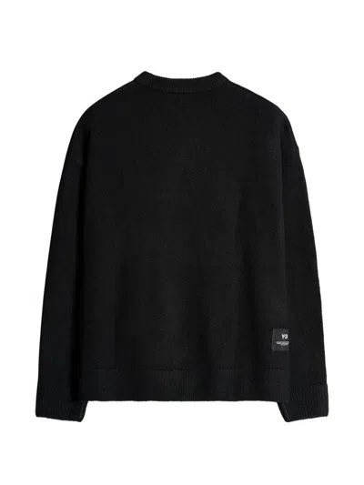 Y-3 Wool Blend Crew Neck Sweater Graphic In Multi