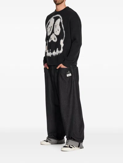 Y-3 Wool Blend Crew Neck Sweater Graphic In Multi