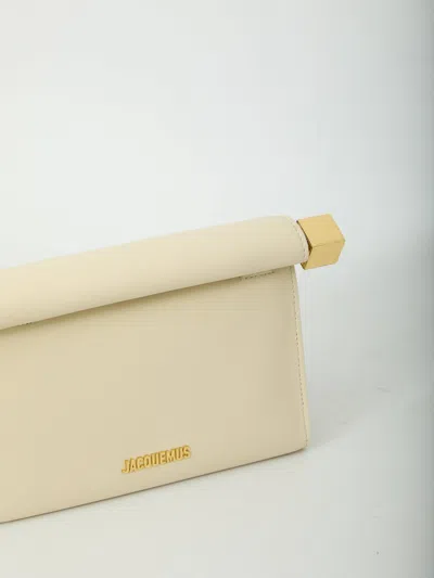 Jacquemus Rolled Top Rectangular Shoulder Bag In Neutral