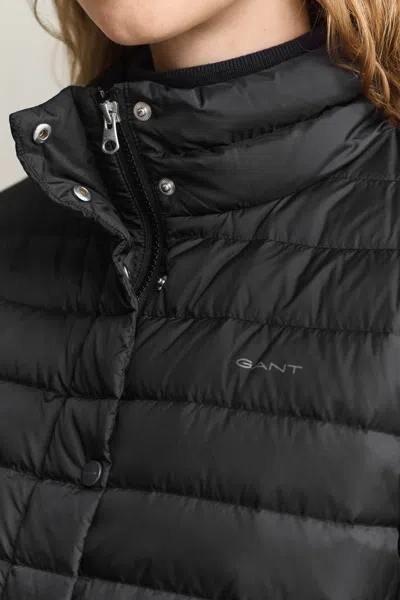 Gant Light Down Coat In Black