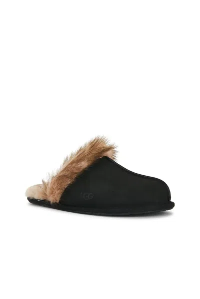 Ugg Leather Fur-lined Round-toe Flat Mules In Multi