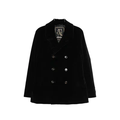 Sealup Double-breasted Coat In Black