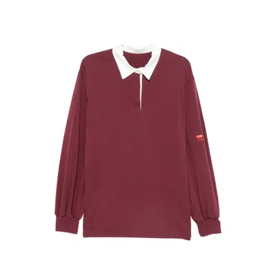System Embroidered-logo Polo Sweater In Red