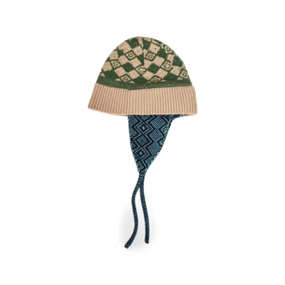 Dries Van Noten Multicolor Jacquard Wool Beanie With Earflaps In Multi