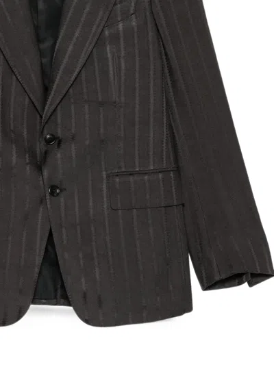 Tom Ford Single-breasted Blazer In Brown