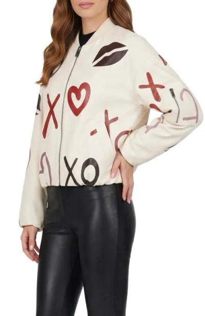 Gorski Genuine Nappa Leather Bomber Zip Jacket In Multi