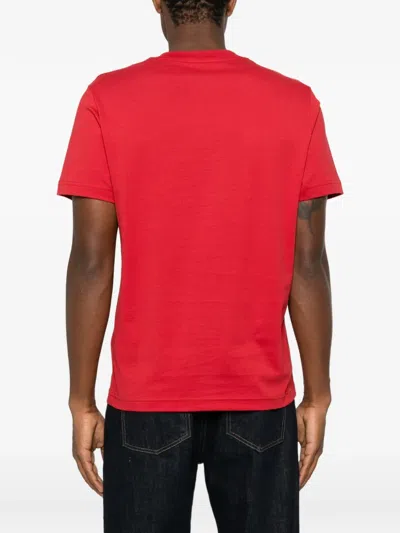 Moncler Logo Cotton Jersey T-shirt In Red