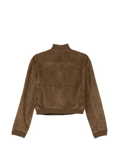 Tom Ford Suede Panelled Jacket In Multi