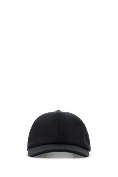 Gucci Cotton Baseball Cap Curved Brim Design In White