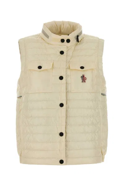 Moncler Grenoble Nylon Down Jacket With Gumiane Quilting In Yellow