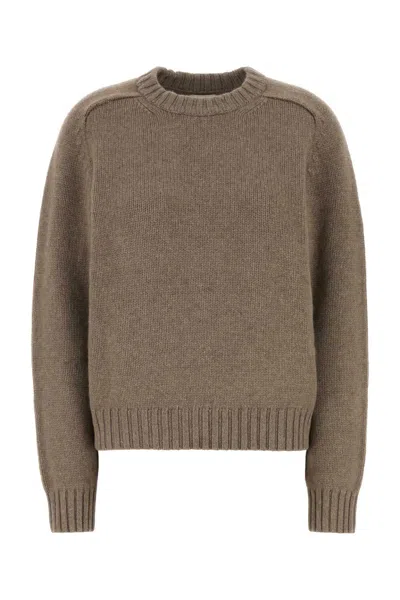 Khaite Mae Cashmere Pullover With Extended Sleeves In Brown