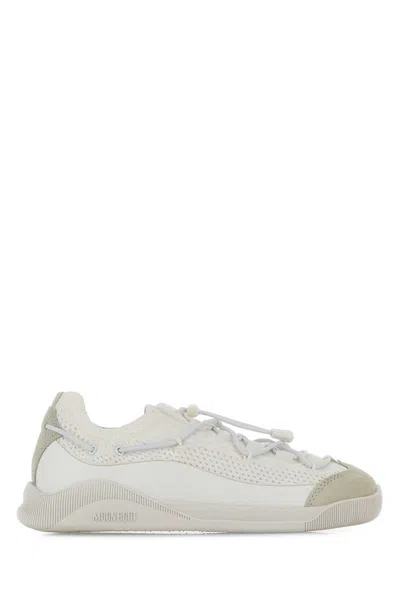 Moon Boot White Fabric Moonlight Sneakers In Black