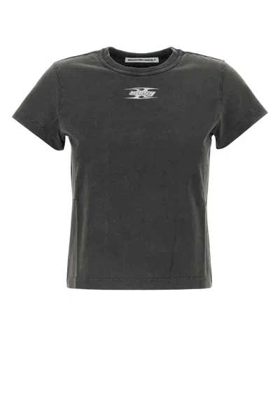 Alexander Wang Dark Grey Cotton T-shirt In Grey