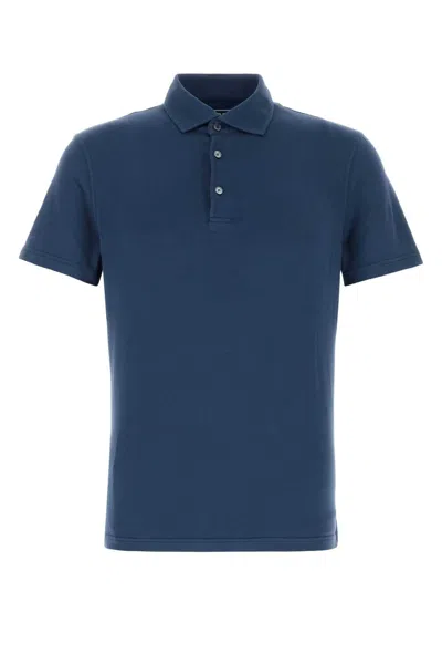Fedeli Stretch Cotton Polo Shirt For Men In Blue