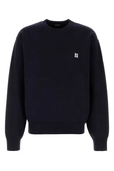 Dsquared2 Dsquared Metal D2 Upside Down Knit Pullover In Blue
