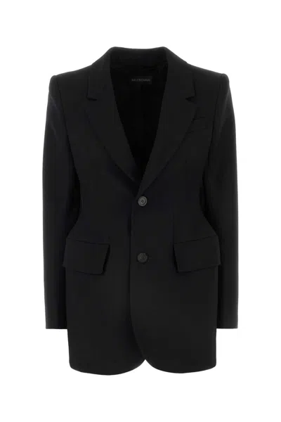Balenciaga Single-breasted Wool Jacket In White