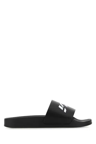 Vtmnts Black Rubber Slippers In Black