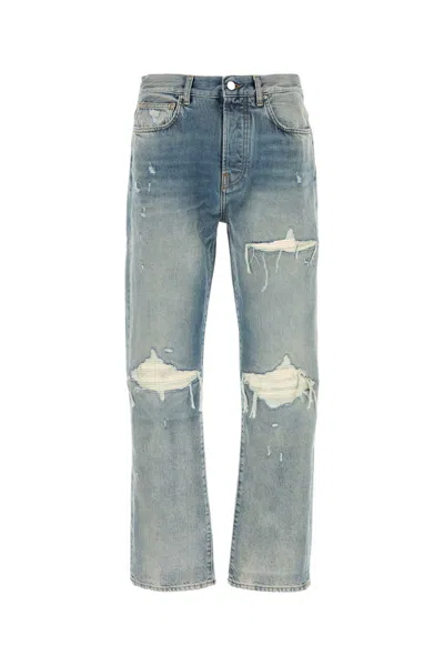 Amiri Straight Mx1 Distressed Jeans In Blue