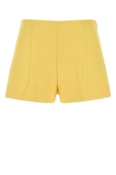 Prada High-waisted Cotton Shorts Seam Detailing In Transparent