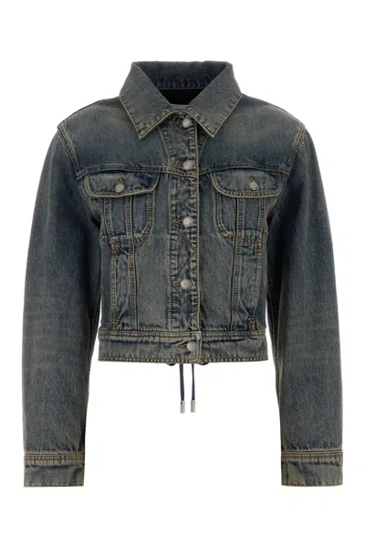 Alexander Mcqueen Long-sleeve Denim Jacket In Blue