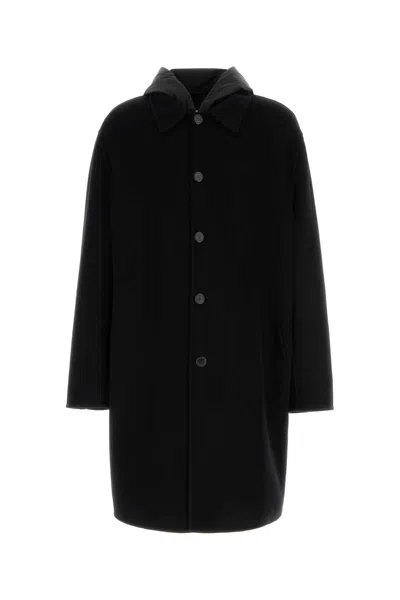 Prada Cashmere Single-breasted Coat In Black