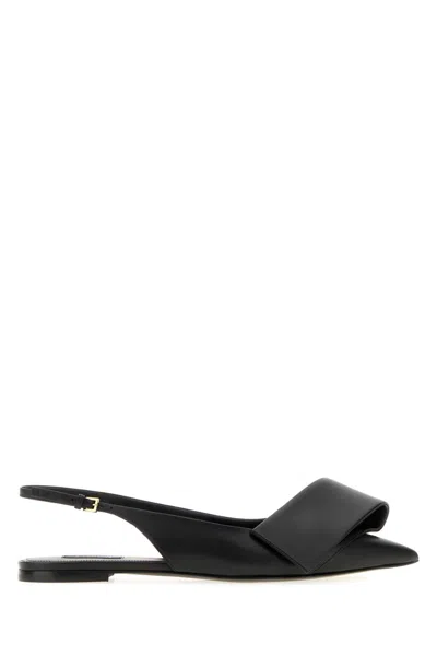 Givenchy Black Twisted Ribbon Slingback Ballerina Flats In Black