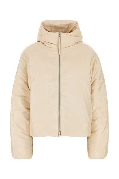 Jil Sander Cream Nylon Blend Down Jacket In Yellow