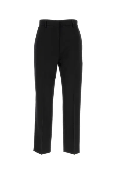 Lanvin Wool Cigarette Trousers With Tailored Cropped Fit In Black