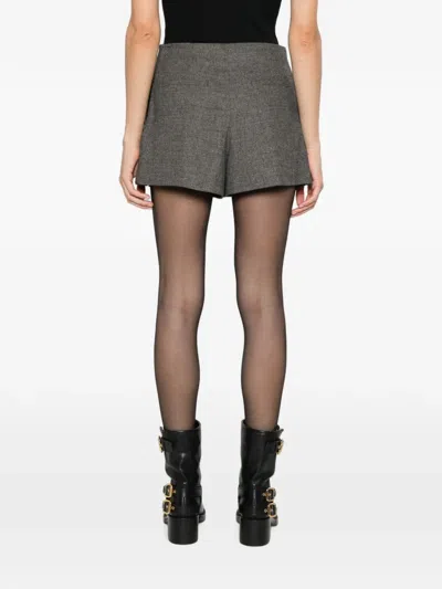 Sandro Houndstooth-pattern Pleated Shorts In Gray