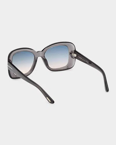 Tom Ford Sandra-02 52mm Square Sunglasses In Transparent