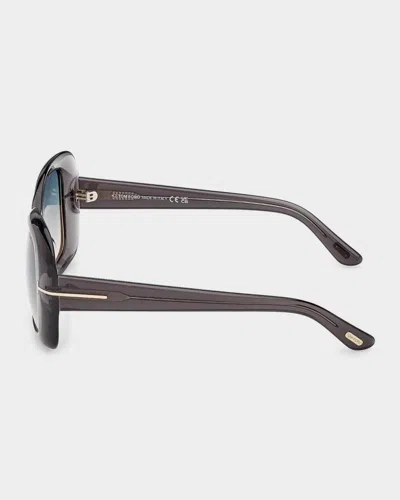 Tom Ford Sandra-02 52mm Square Sunglasses In Transparent