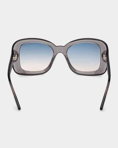 Tom Ford Sandra-02 52mm Square Sunglasses In Transparent