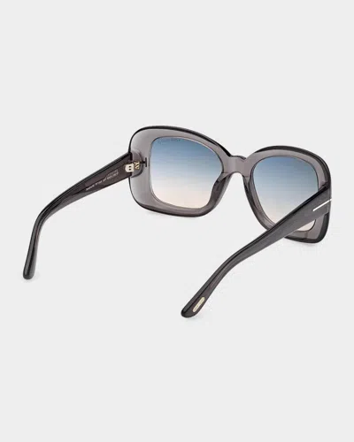 Tom Ford Sandra-02 52mm Square Sunglasses In Transparent