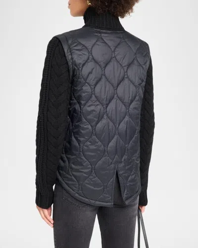 Veronica Beard Patra Quilted Wool-blend Jacket In Black