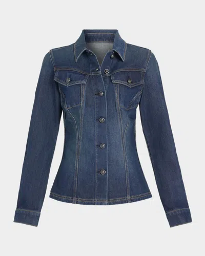 Ramy Brook Dani Fitted Denim Jacket In Blue