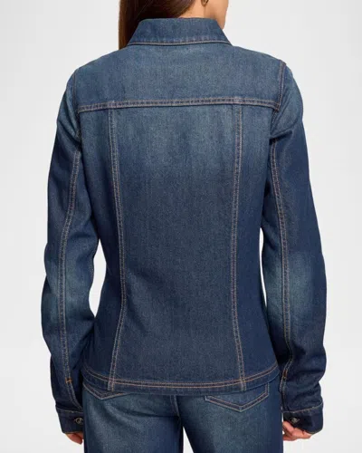 Ramy Brook Dani Fitted Denim Jacket In Blue
